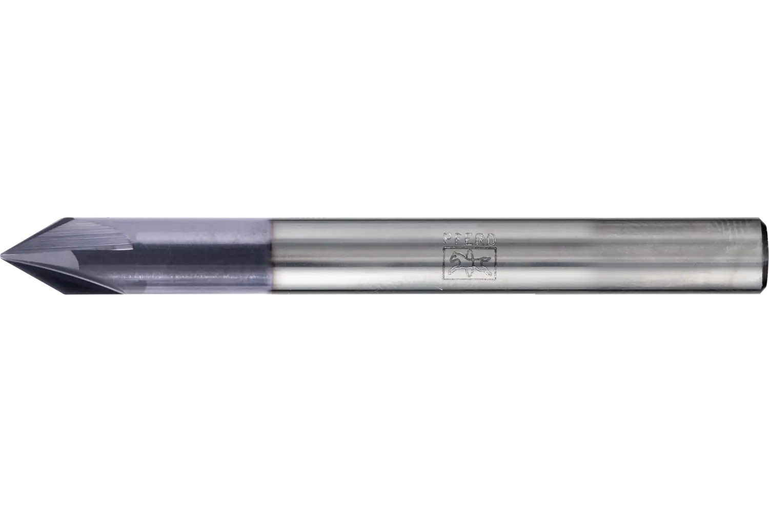Picture of Pferd Deburring End Mill, 4 flutes, 60° 1/4" Dia, 7/32" APMX, 3-1/2" OAL, cylindrical shank